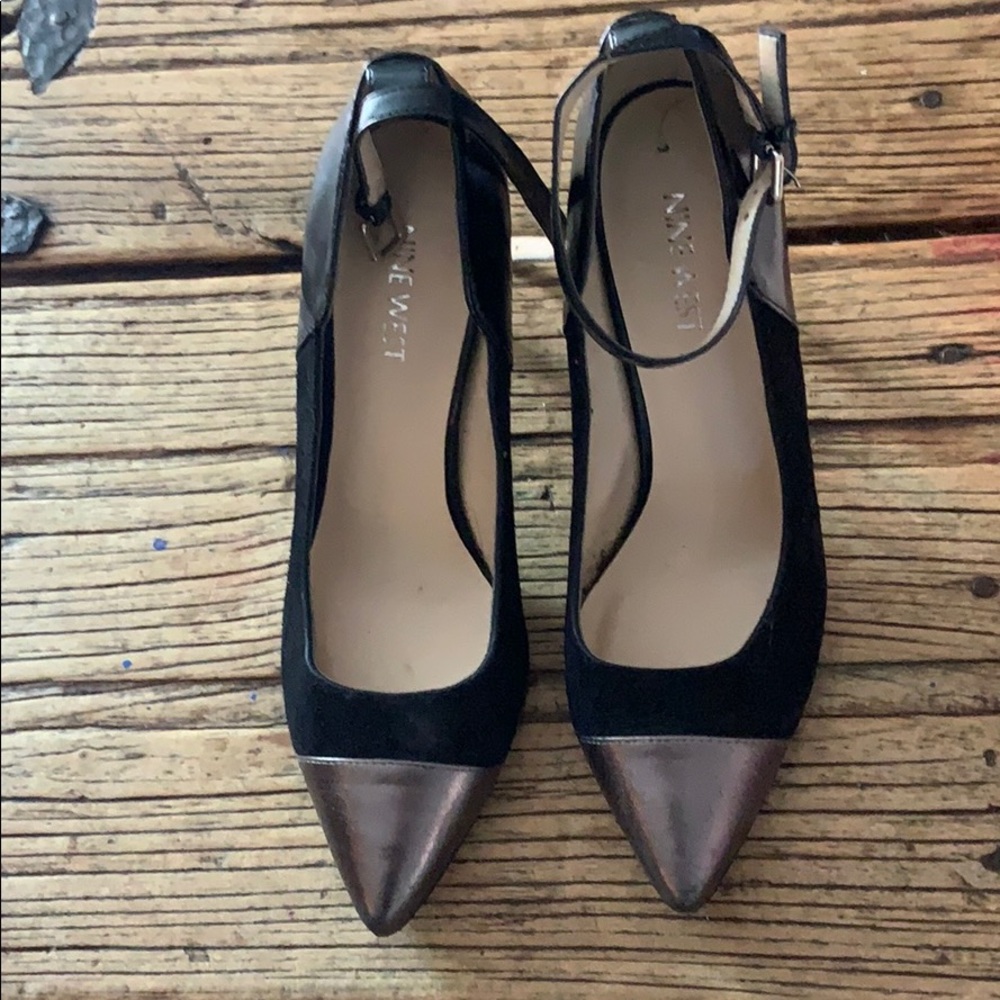 Nine West suede heels with ankle strap!